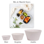 Reusable Silicone Baking Cup Silicone Muffin Liners for Cupcakes, BPA Free, Regular, 12 Pack, White Blue Green