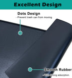 Trash Can Mat, Waterproof Raised Edge Silicone Under Garbage Can Mat, 11.8" X18.9" Non-Slip Trash Can Pad for Kitchen Office Bedroom Reduce Floor Carpet Wall Scratches, Black