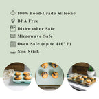 Reusable Silicone Baking Cup Silicone Muffin Liners for Cupcakes, BPA Free, Regular, 12 Pack, White Blue Green