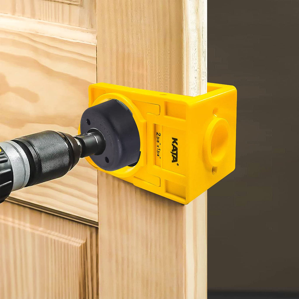 1-3/8" - 1-3/4" Door Lock Installation Kit for Wooden Doors with Guide Template, Door Lock Hole Saw, Carbon Steel