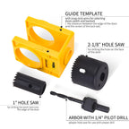 1-3/8" - 1-3/4" Door Lock Installation Kit for Wooden Doors with Guide Template, Door Lock Hole Saw, Carbon Steel