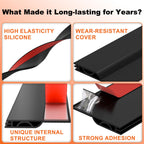 Door Draft Stopper, Door Sweep for Bottom of Door, Weather Stripping Door Seal Gap Filler Bottom Blocker Soundproofing Cold Air Insulation Save Energy Install Quickly Easily (Black, 39‘’)