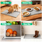 Under Sink Mat 22" X 19", Waterproof Silicone Cabinet Organizer Protector with Raised Edge, Kitchen & Bathroom Leak Tray, Shelf Liner & Pet Feeding Mat for Dog Cat Food Mats, Gray
