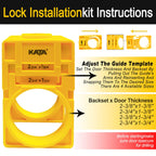 1-3/8" - 1-3/4" Door Lock Installation Kit for Wooden Doors with Guide Template, Door Lock Hole Saw, Carbon Steel