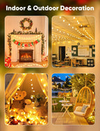 Globe String Lights, 33 Feet 100 Led Fairy Lights Plug in, 8 Modes with Remote Mini Globe Lights for Indoor Outdoor Bedroom Party Wedding Garden Christmas Tree Decor, Warm White