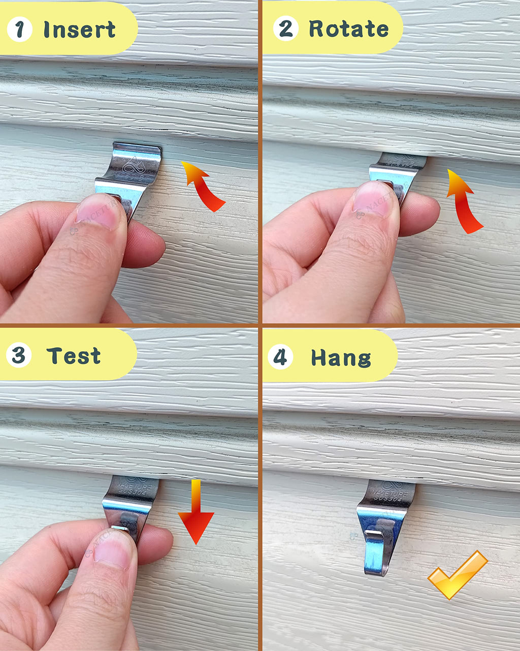 Vinyl Siding Hooks 20 Pack Heavy Duty Siding Clips Vinyl Siding Hanger for Hanging on Patio, No Hole Need Command Outdoor Hook Hang to Decor Wreath Things