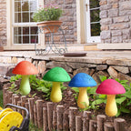 Solar Garden Decor Lights 8 Crack Mushrooms Outdoor Decor Stake Lights, Waterproof Solar Pathway Light Gardening Gifts for Garden Gnomes Backyard Flower Bed Christmas Decorations